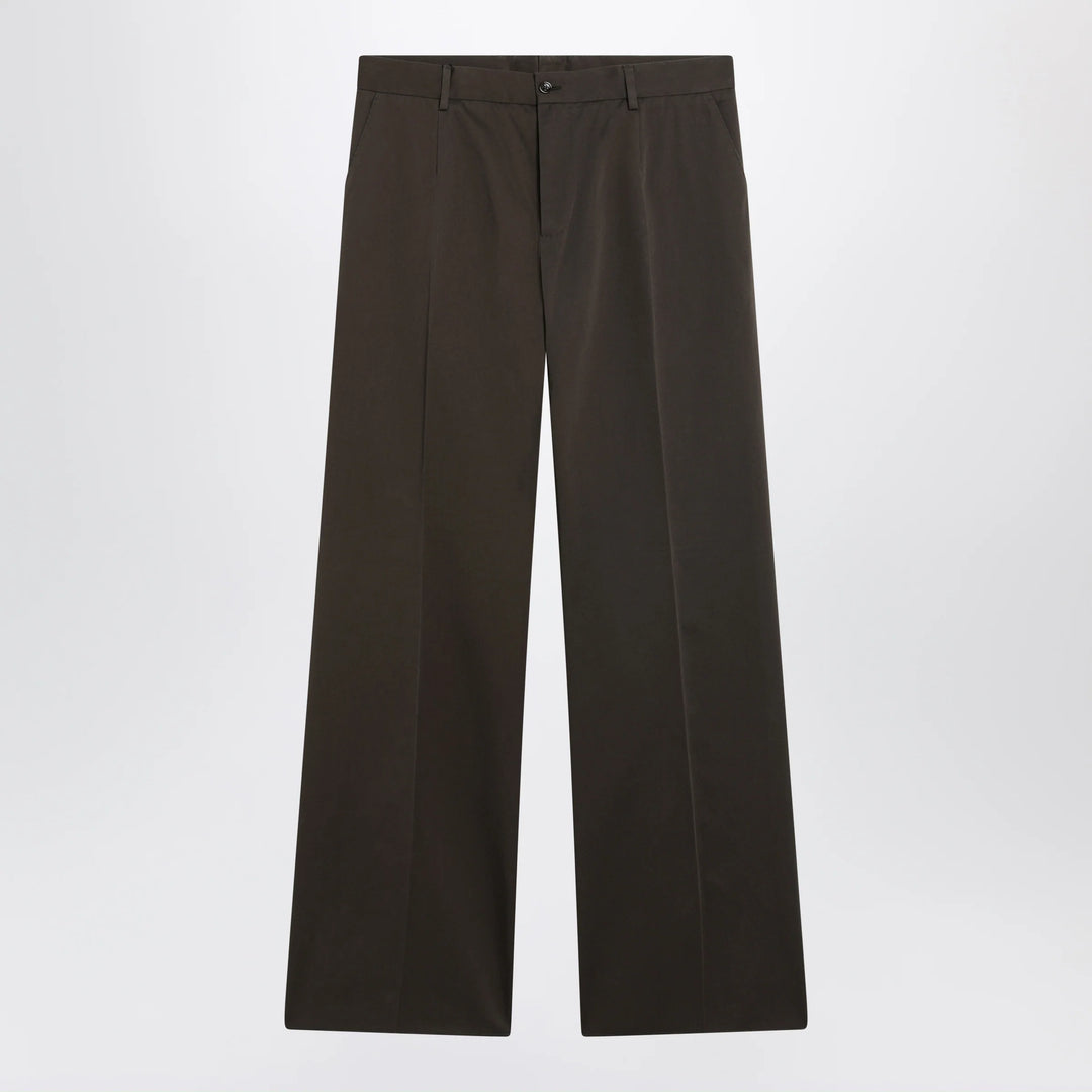 Dolce&amp;Gabbana - Tailored cotton trousers in brown