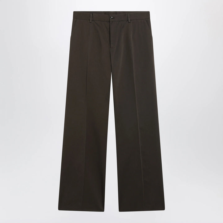 Dolce&amp;Gabbana - Tailored cotton trousers in brown