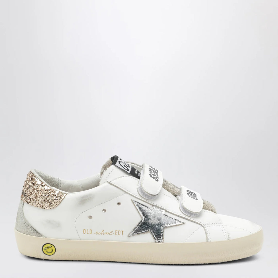 Golden Goose - Old School Sneakers in white with glitter star