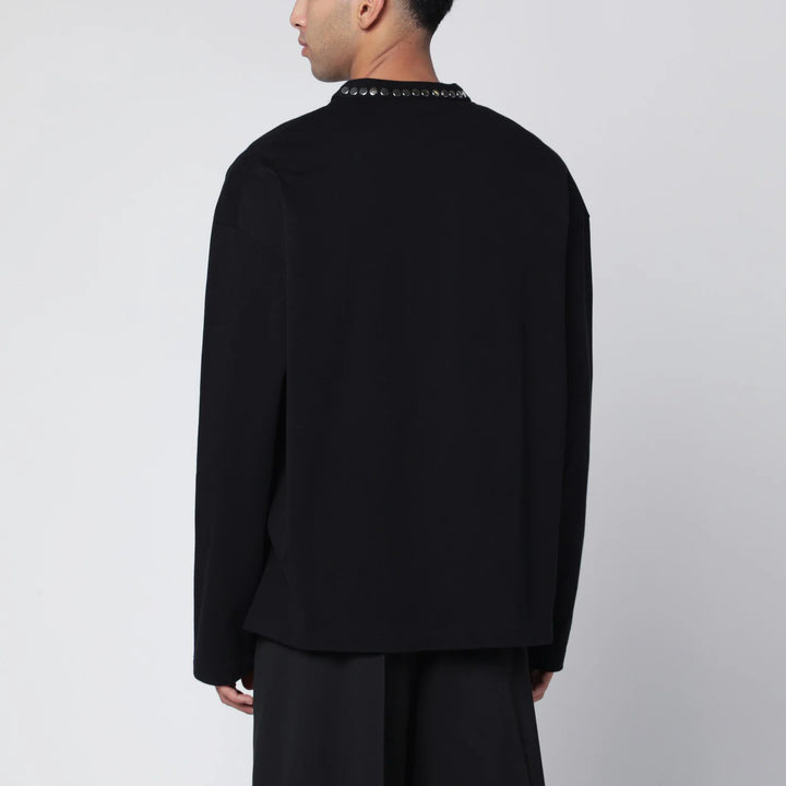 Jil Sander - Black long-sleeve T-shirt with studs