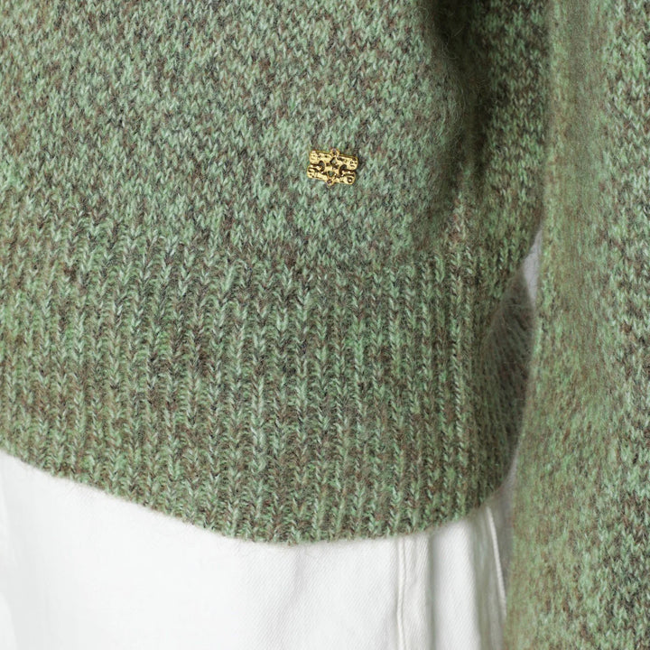 GANNI - Green wool-blend textured sweater