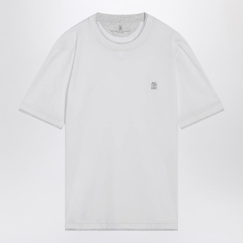 Shirts & Tops Brunello Cucinelli - White T-shirt with faux layering effect - M Brand