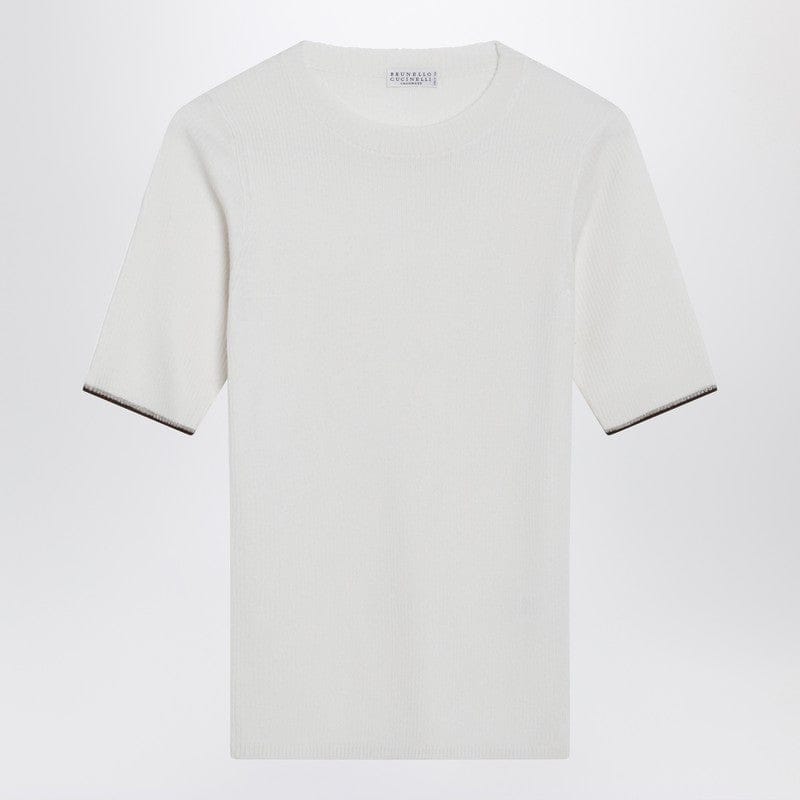 Shirts & Tops Brunello Cucinelli - White cashmere and silk knit top - XS Brand