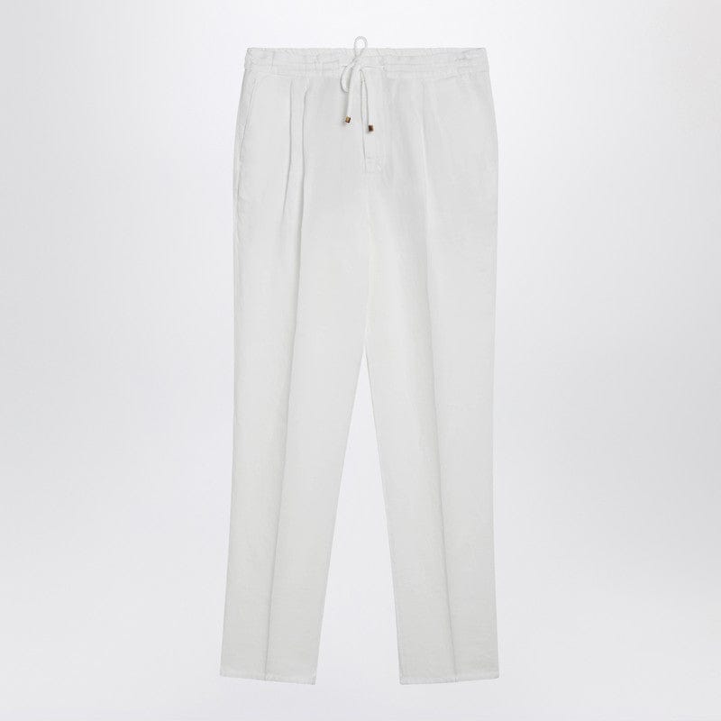 Pants Brunello Cucinelli - White linen drawstring trousers - 48 IT Brand