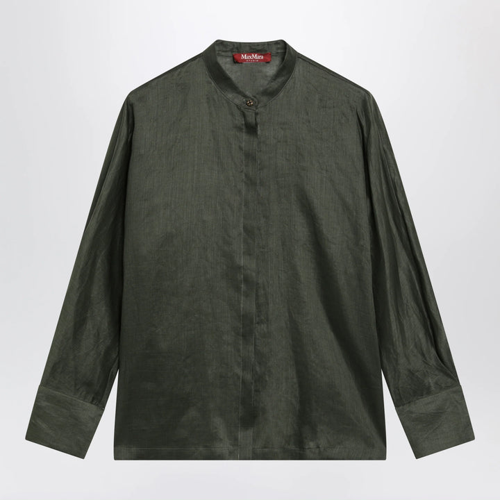 Max Mara Studio - Ramie canvas shirt in khaki green