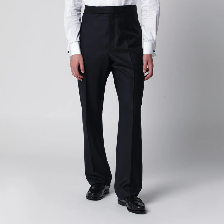Thom Browne - Navy blue wool trousers