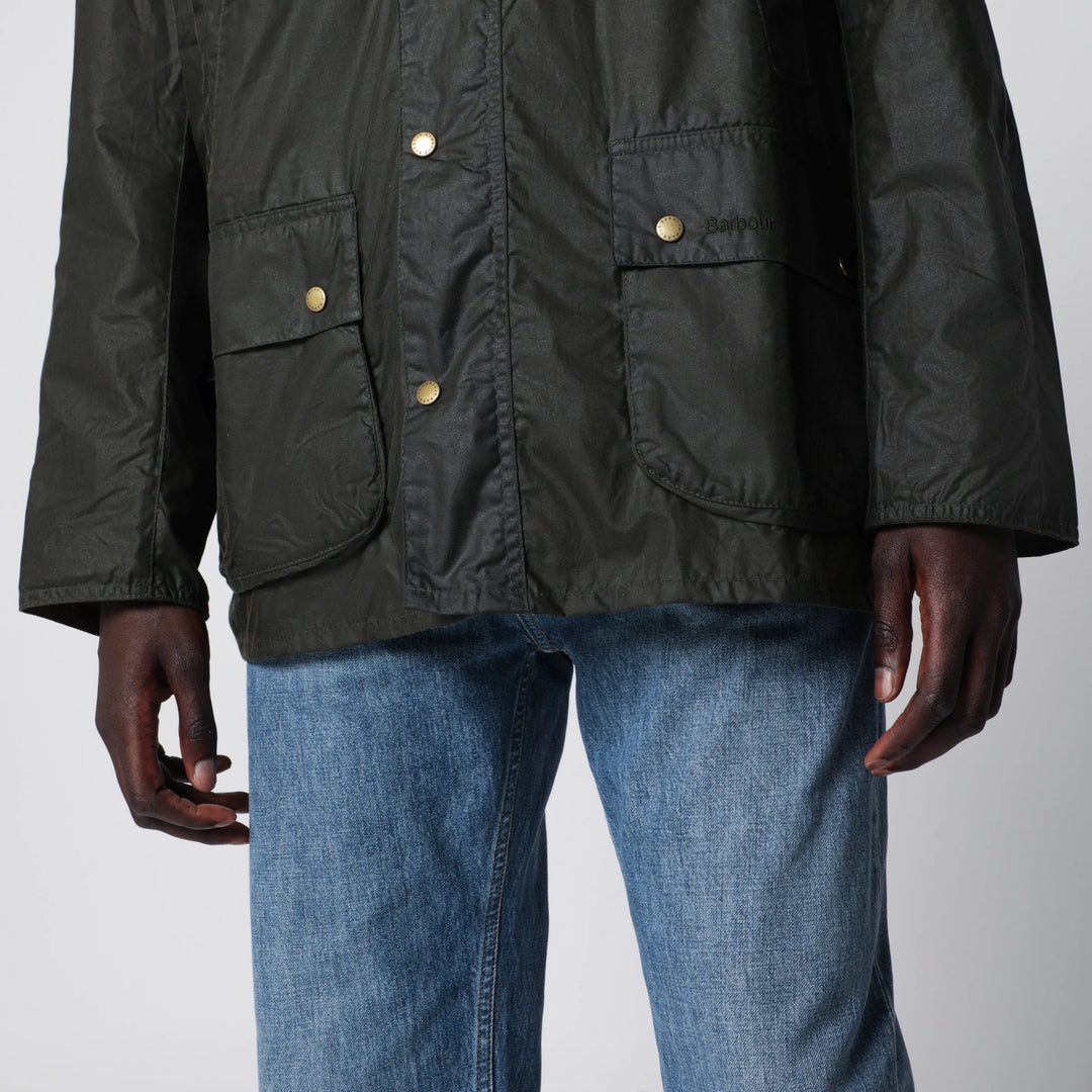 Barbour - Olive green lightweight waxed Ashby jacket