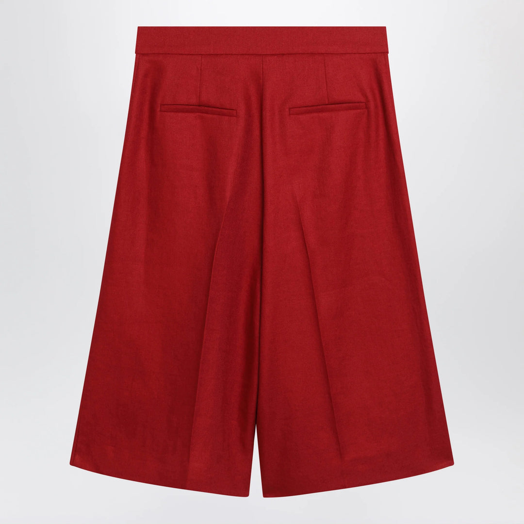 Max Mara - Red linen bermuda shorts