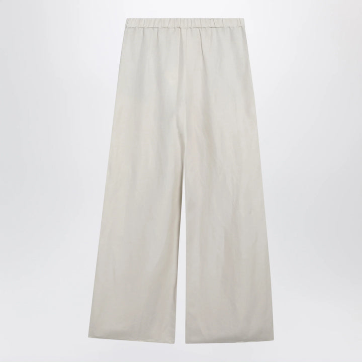 Max Mara - Wide-leg linen and silk twill trousers in beige