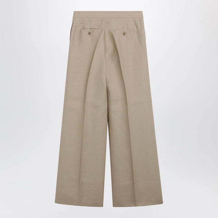 Max Mara - Regular-fit linen natté trousers in sand