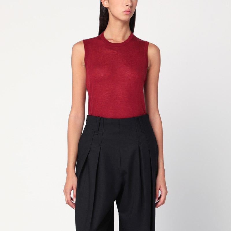 Shirts & Tops 6397 - Bordeaux semi-sheer tank top - S Brand