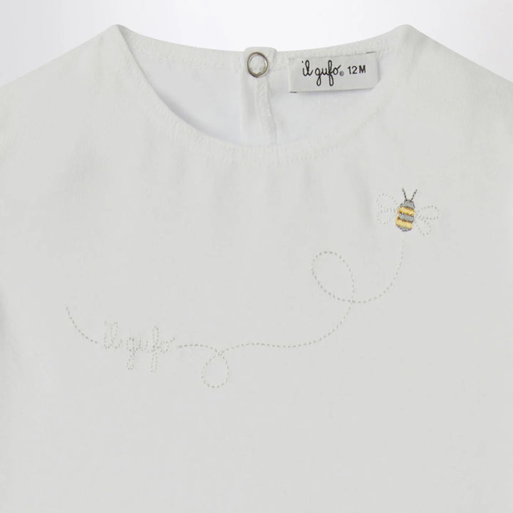 Il Gufo - White T-shirt with ruffled sleeves