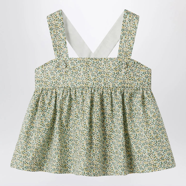 Il Gufo - Forest green top in Liberty fabric