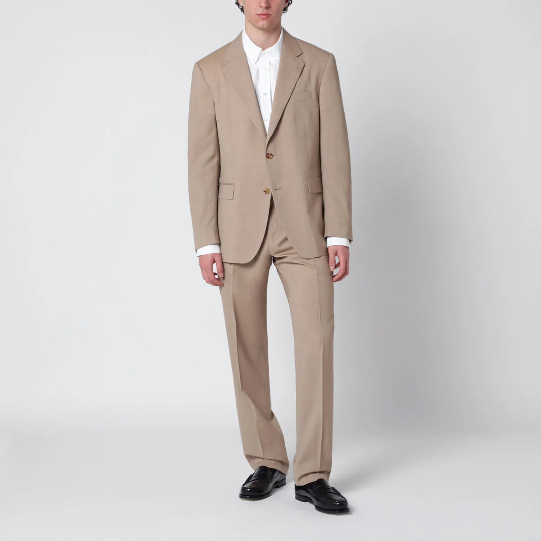 Lardini - Beige single-breasted linen suit