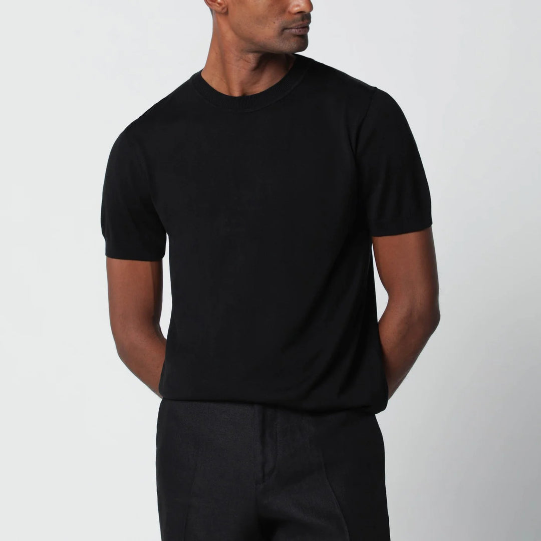 Lardini - Black wool-blend knit