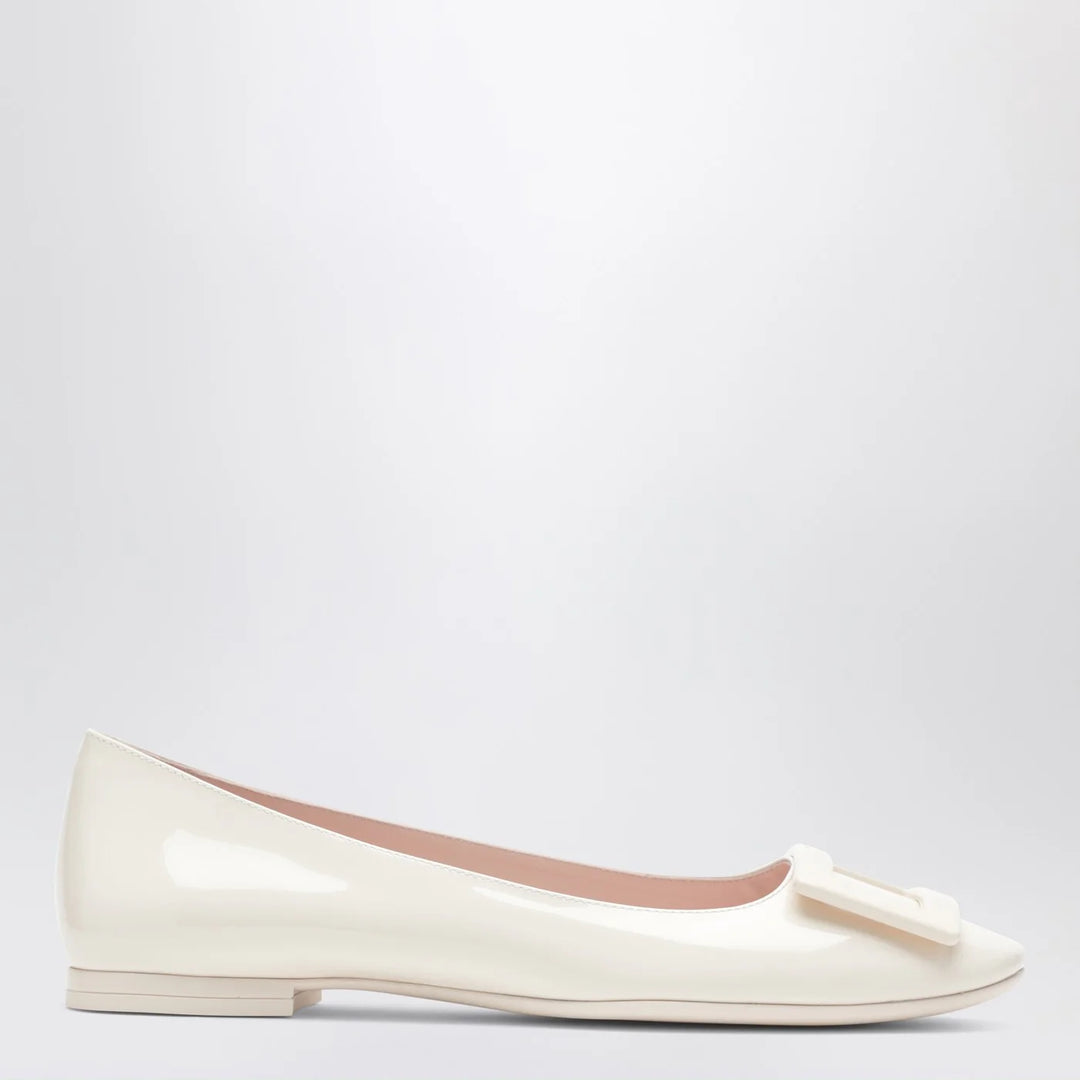 ROGER VIVIER - U Look ballet flats in ivory patent leather
