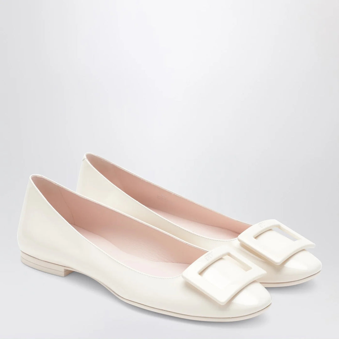 ROGER VIVIER - U Look ballet flats in ivory patent leather