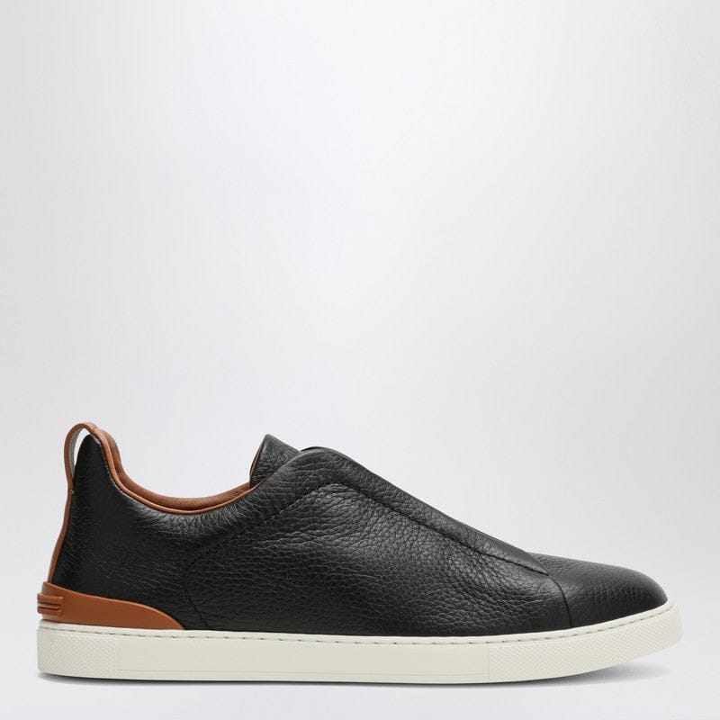 Shoes ZEGNA - Triple Stitch leather sneakers in black - 8 UK Brand
