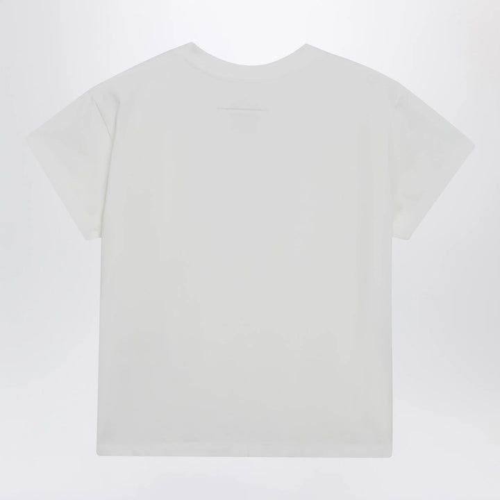 MM6 Maison Margiela - Off-white cotton jersey T-shirt with numeric embroidery