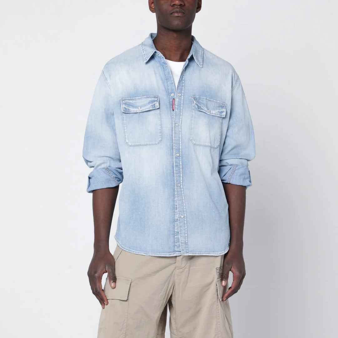 Dsquared2 - Light blue washed denim shirt