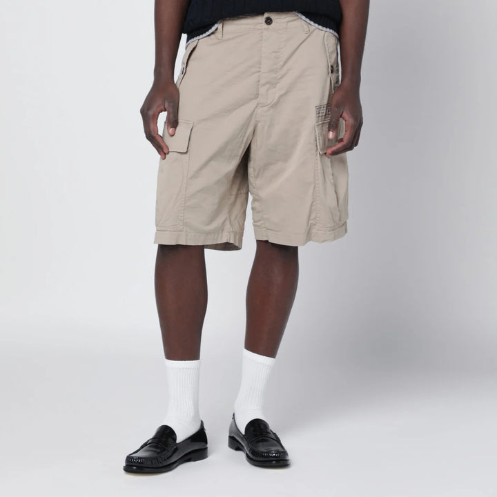 Dsquared2 - Beige cotton-blend cargo bermuda shorts