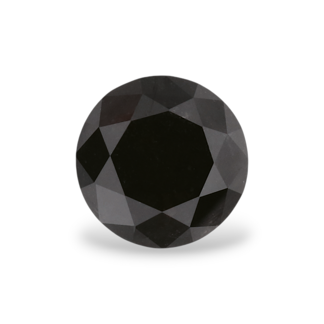 1.22 Carat Natural Black Round Diamond GIA