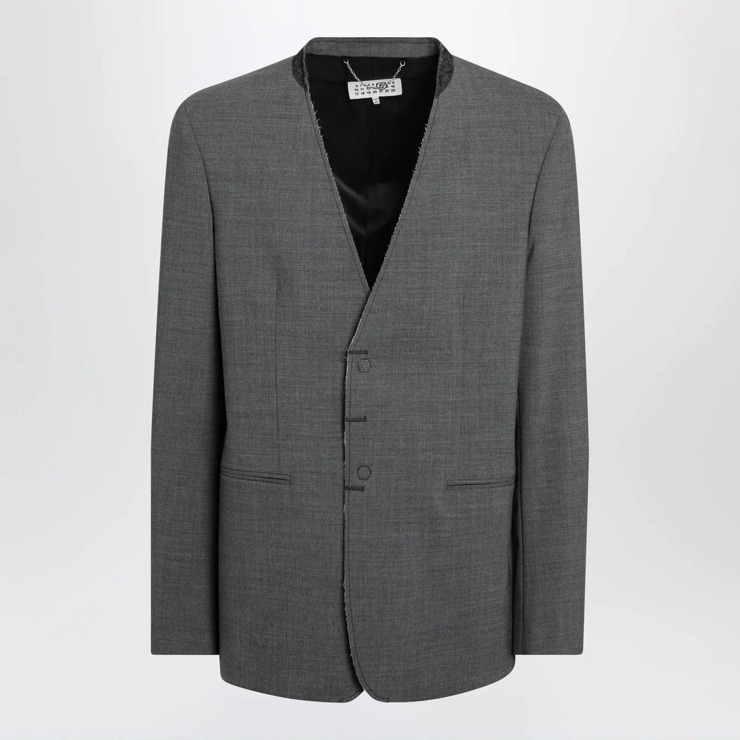 MM6 Maison Margiela - Grey mélange wool-blend jacket