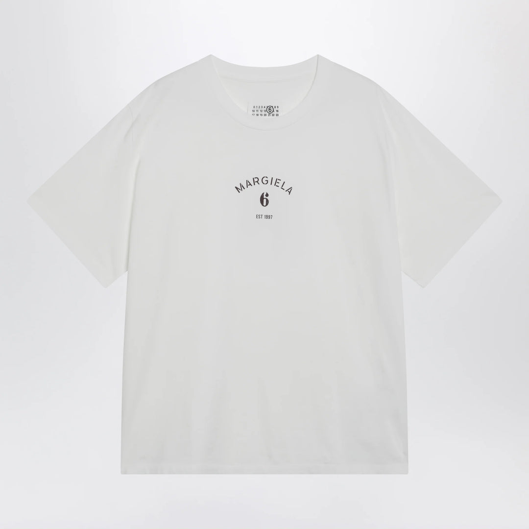 MM6 Maison Margiela - White T-shirt with logo print