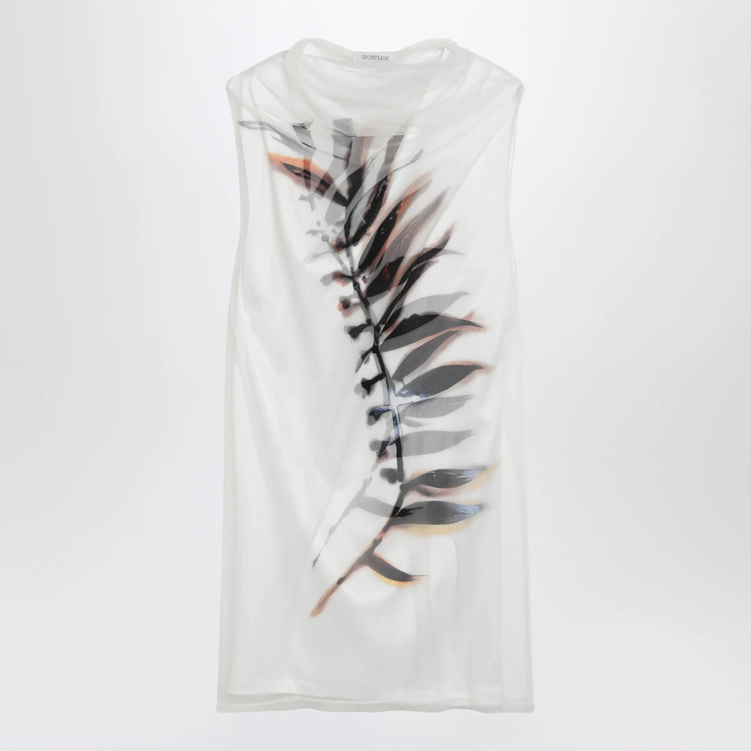 Sportmax - White double-layer dress in satin and tulle