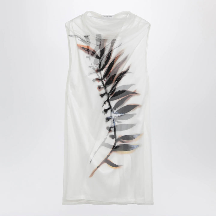 Sportmax - White double-layer dress in satin and tulle