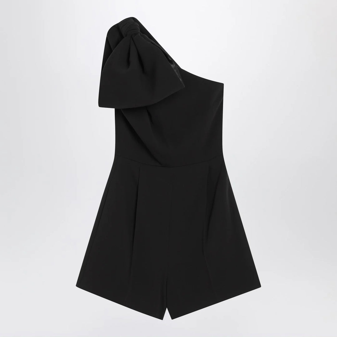 Max Mara Pianoforte - One-shoulder short jumpsuit in black cady