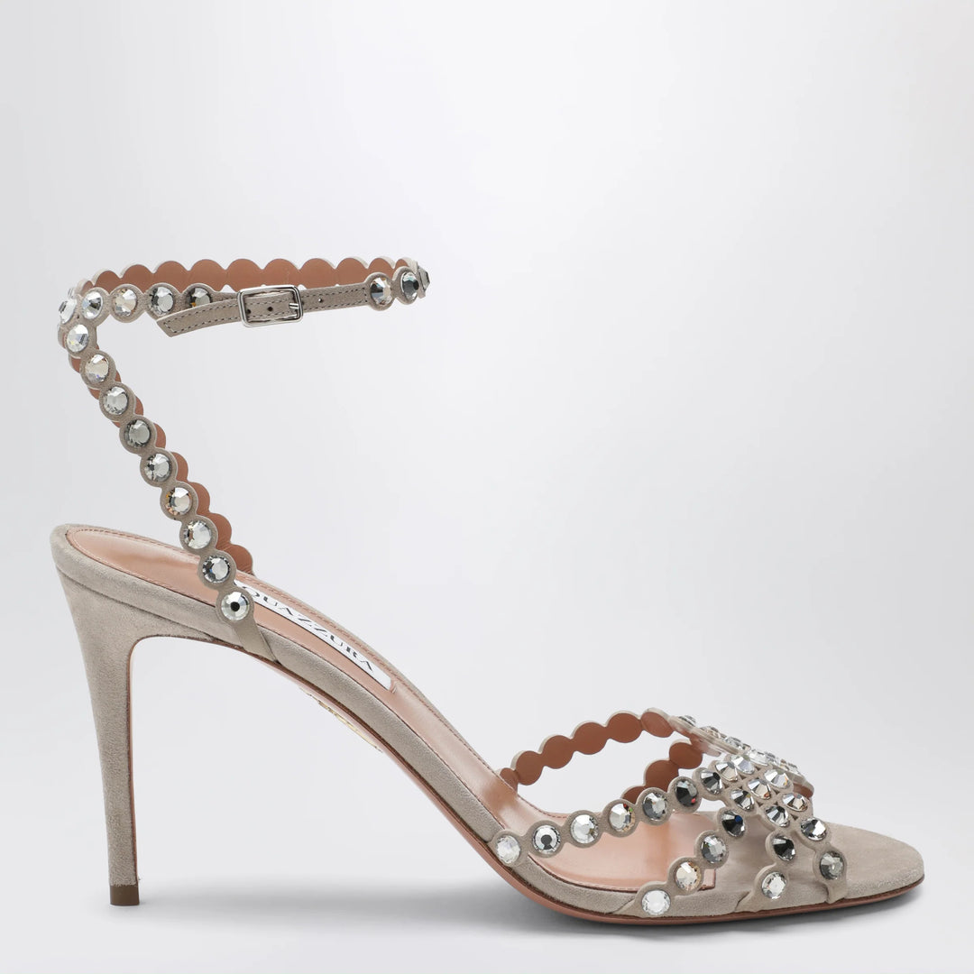 Aquazzura - Tequila crystal-embellished suede sandals