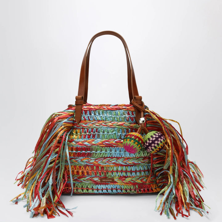 Aquazzura - Trancoso tote bag in raffia, multicolor
