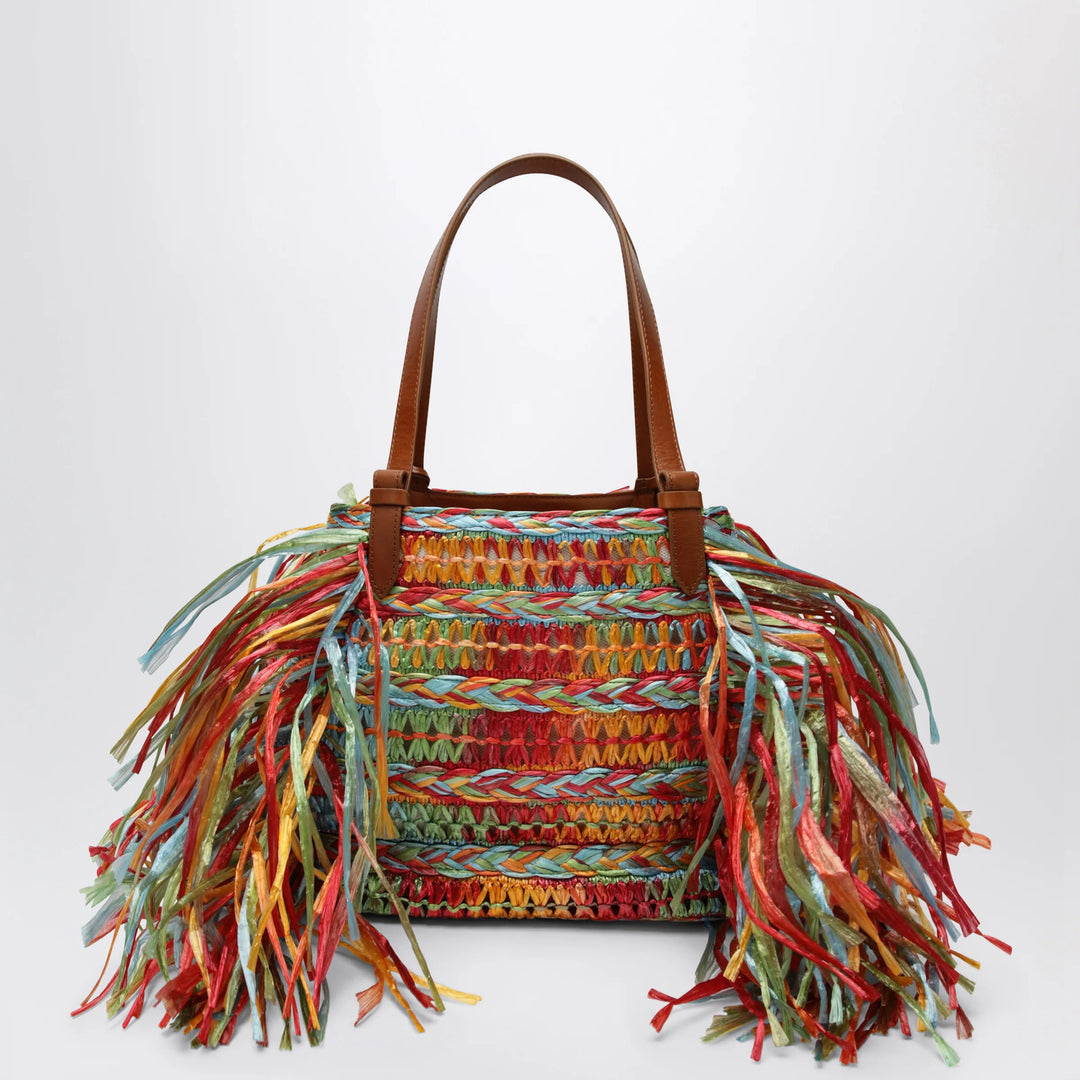 Aquazzura - Trancoso tote bag in raffia, multicolor