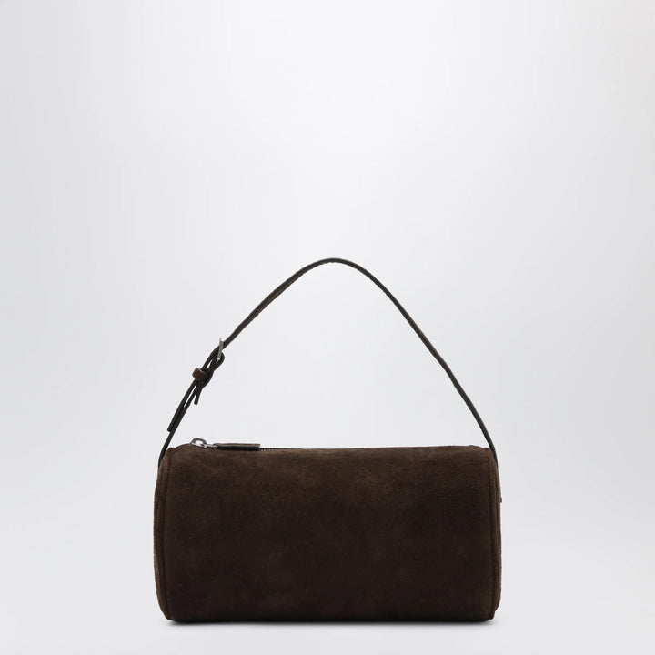 The Row - 90s suede leather shoulder bag in mocha