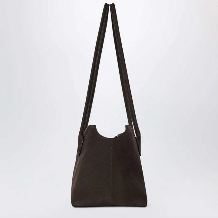 The Row - Terrasse nubuck calf leather shoulder bag, ebony brown