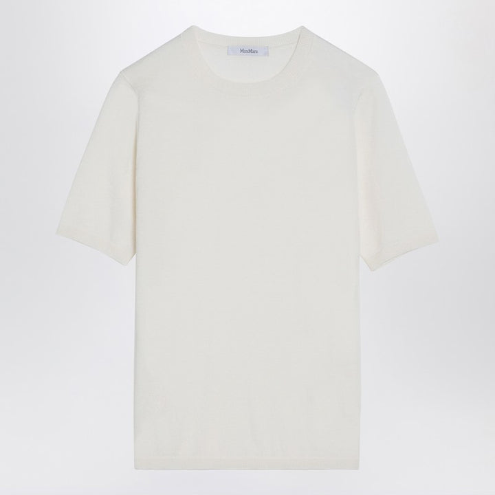 Max Mara White silk and cashmere crew-neck t-shirt