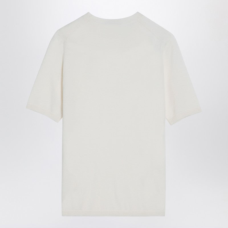 Max Mara White silk and cashmere crew-neck t-shirt