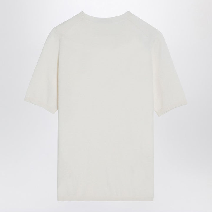 Max Mara White silk and cashmere crew-neck t-shirt