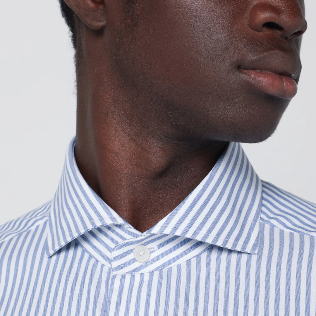 XACUS - White Tailor Fit striped Travel shirt
