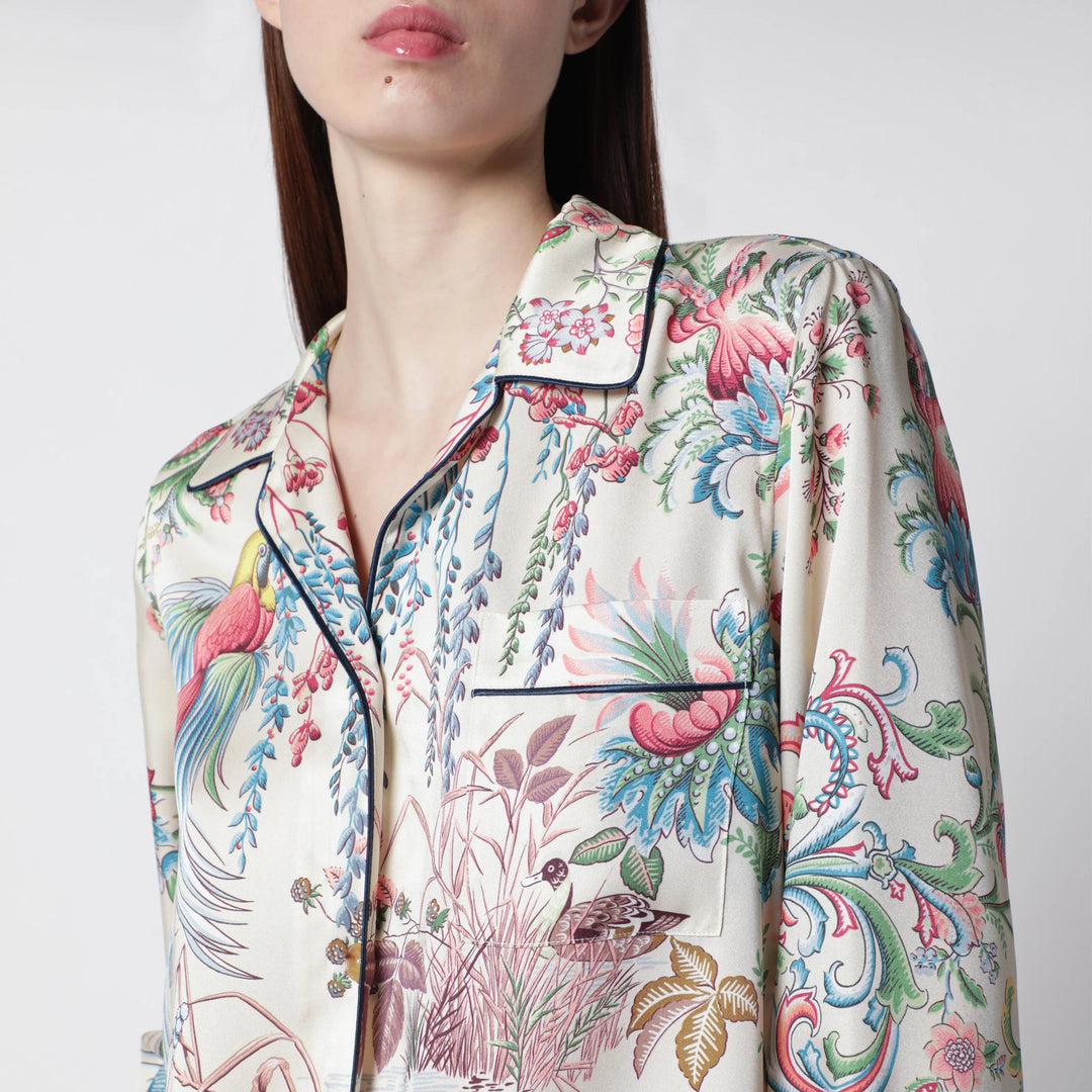 ETRO - Floral print shirt in fluid twill