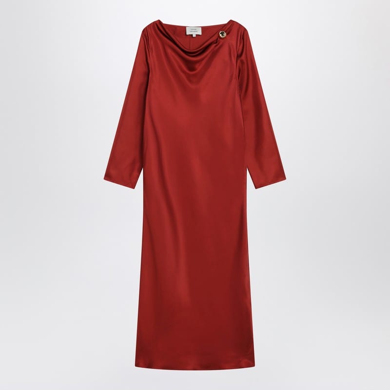 Dresses LouLou De Saison - Abito Zoya in twill di seta rossa - S Brand
