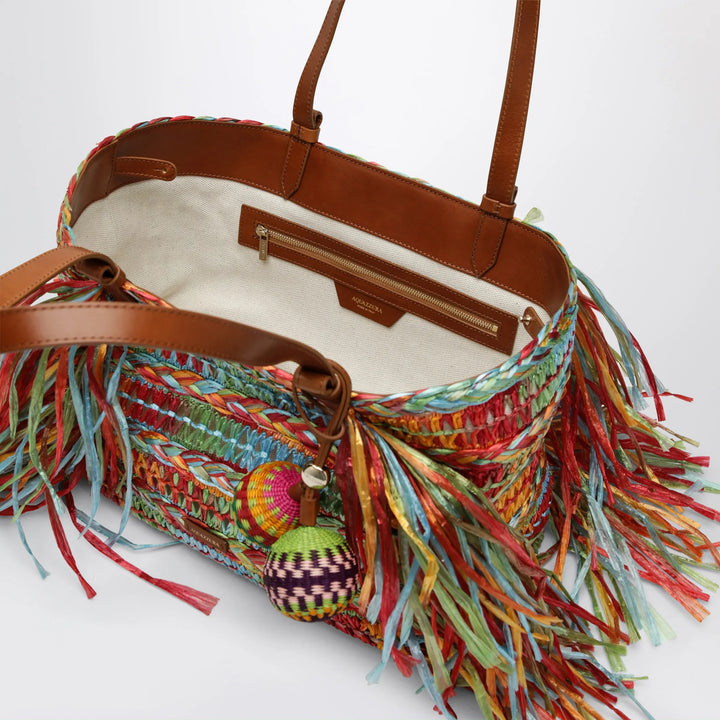 Aquazzura - Trancoso tote bag in raffia, multicolor Brand Apparel &amp; Accessories TU
