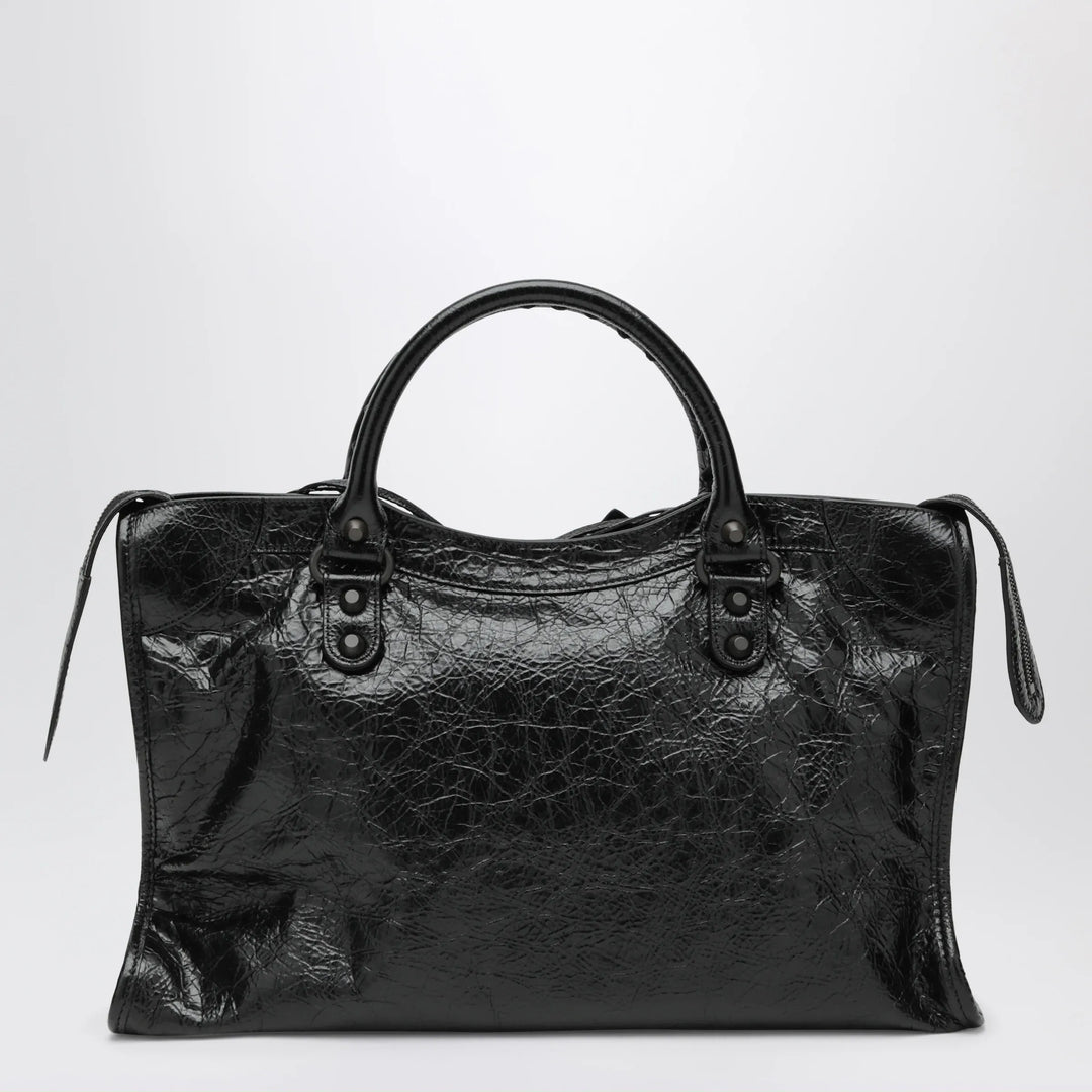 Balenciaga - Le City Medium lambskin leather handbag in black Brand Apparel &amp; Accessories TU