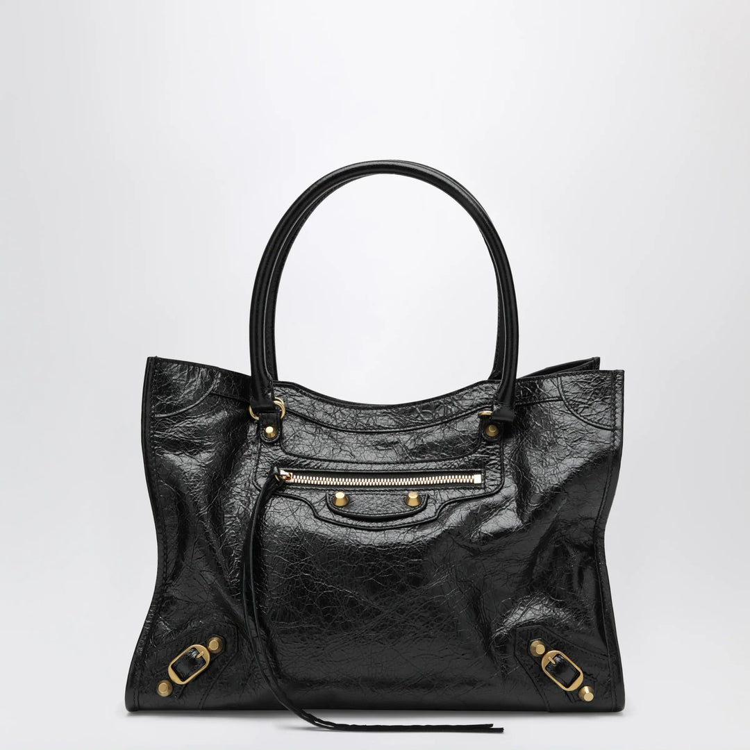 Balenciaga - Le City small lambskin leather tote bag in black Brand Apparel &amp; Accessories TU