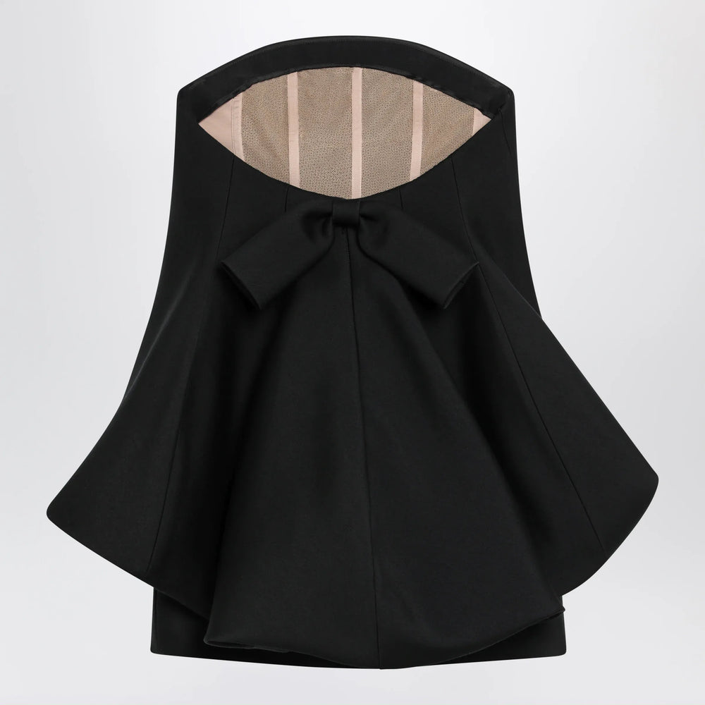 Balenciaga - Mini balloon bustier dress in wool and silk black Brand Apparel & Accessories