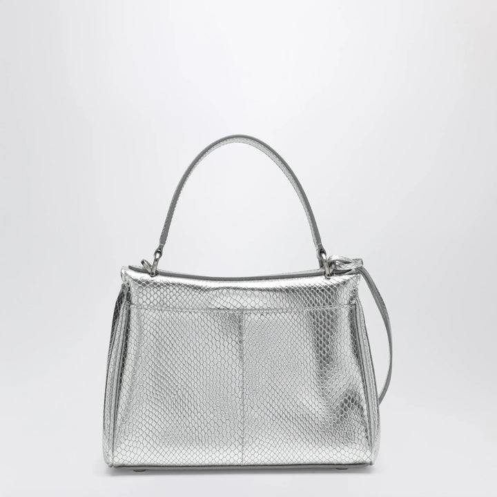 Balenciaga - Mini Rodeo bag in shiny silver leather with python print Brand Apparel &amp; Accessories TU