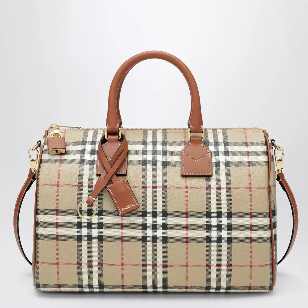 Burberry - Medium bowling bag with Check pattern Brand Apparel &amp; Accessories U