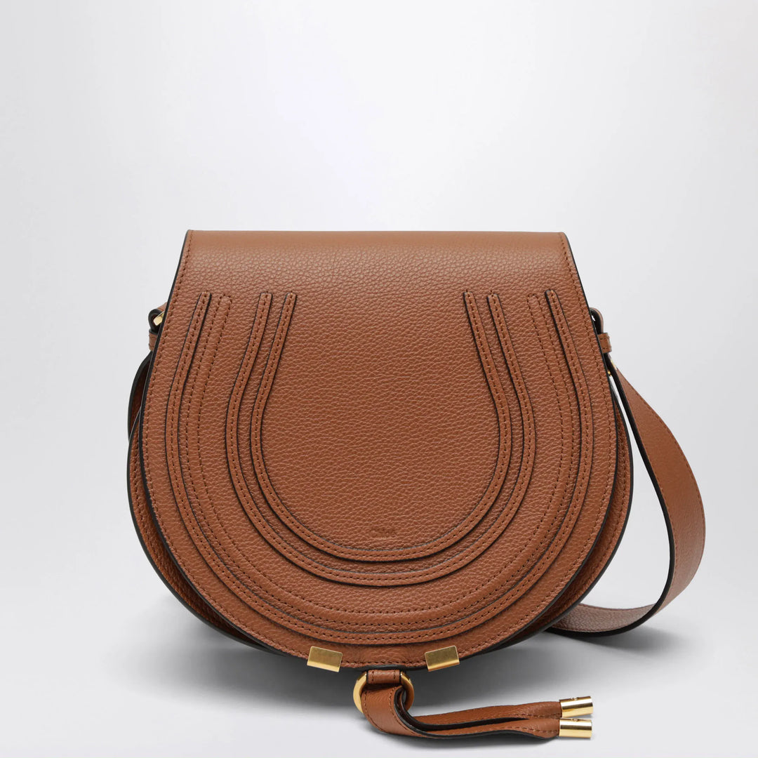 Chloé - Brown Saddle Marcie bag in grained leather Brand Apparel &amp; Accessories TU