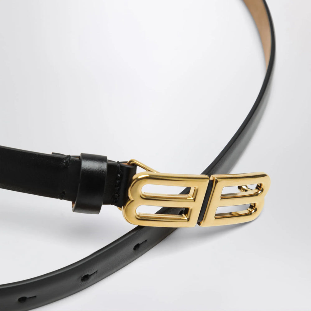 Balenciaga - Bolero BB calfskin leather belt in black Brand Apparel & Accessories > Clothing Accessories > Belts